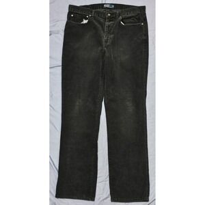 Polo Ralph Lauren Vintage Authentic‎ Dungarees Black Corduroy Pants Size 36x34